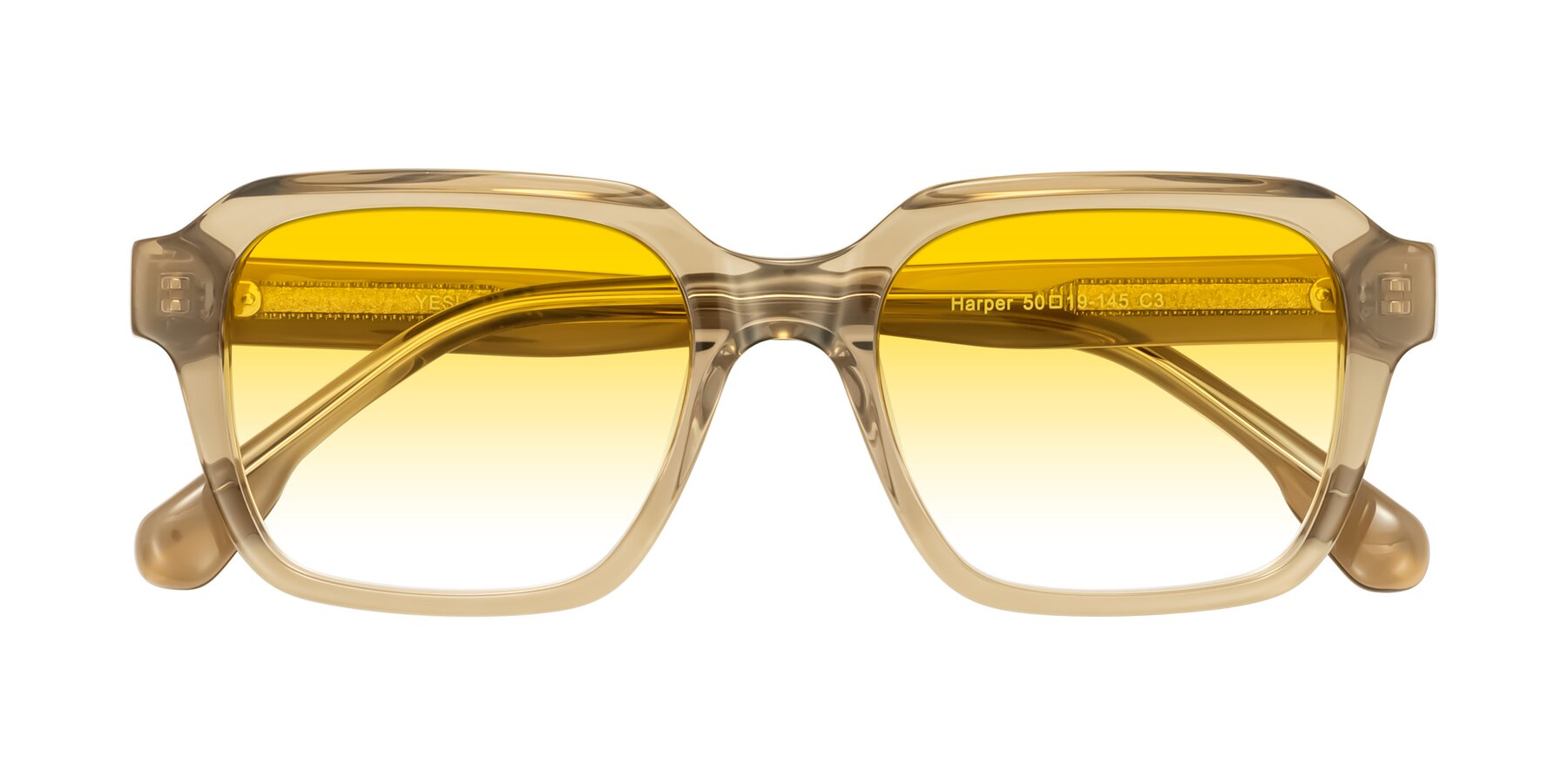 Folded Front of Harper in Champagne with Yellow Gradient Lenses
