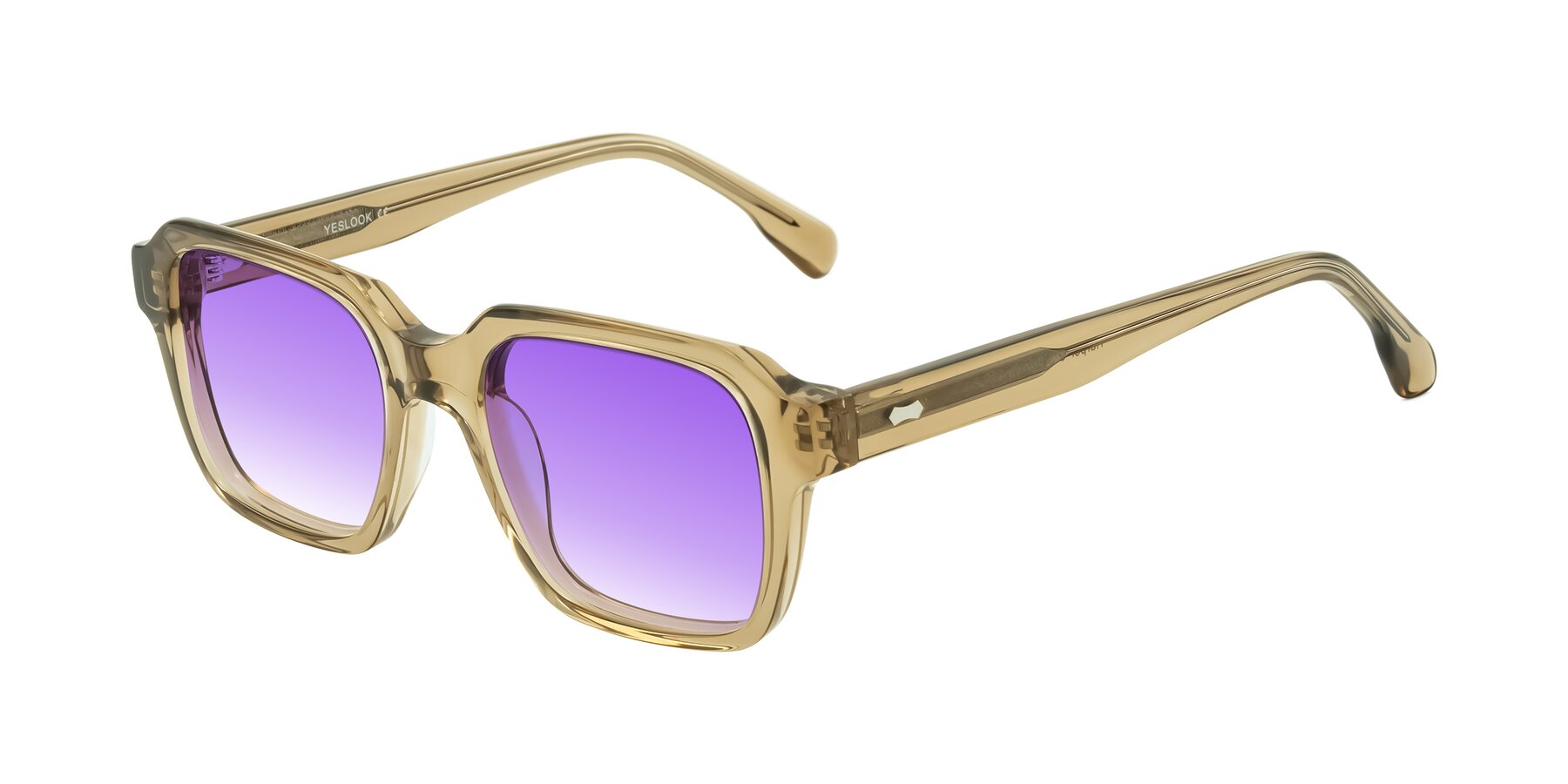 Angle of Harper in Champagne with Purple Gradient Lenses