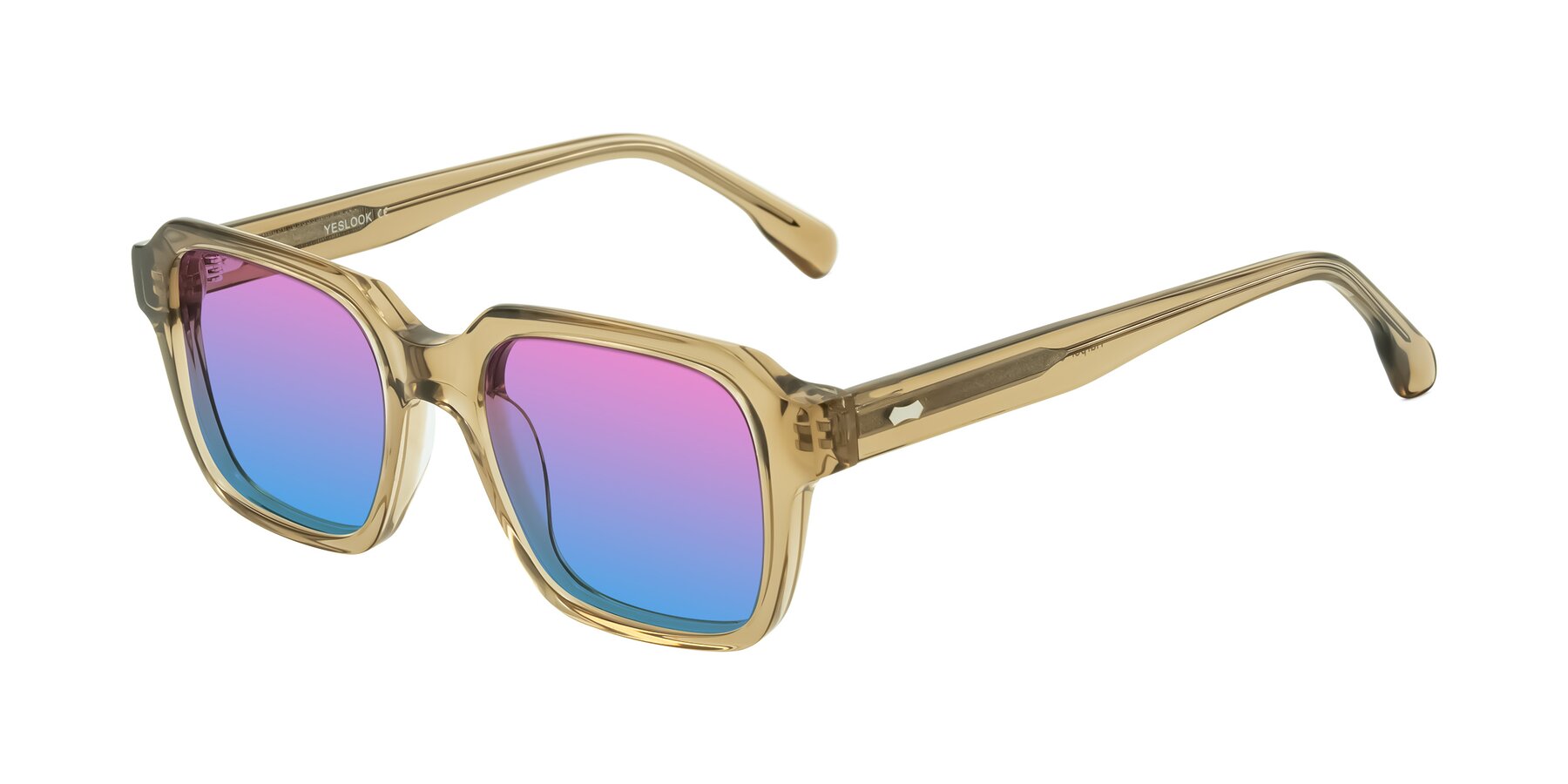 Angle of Harper in Champagne with Pink / Blue Gradient Lenses