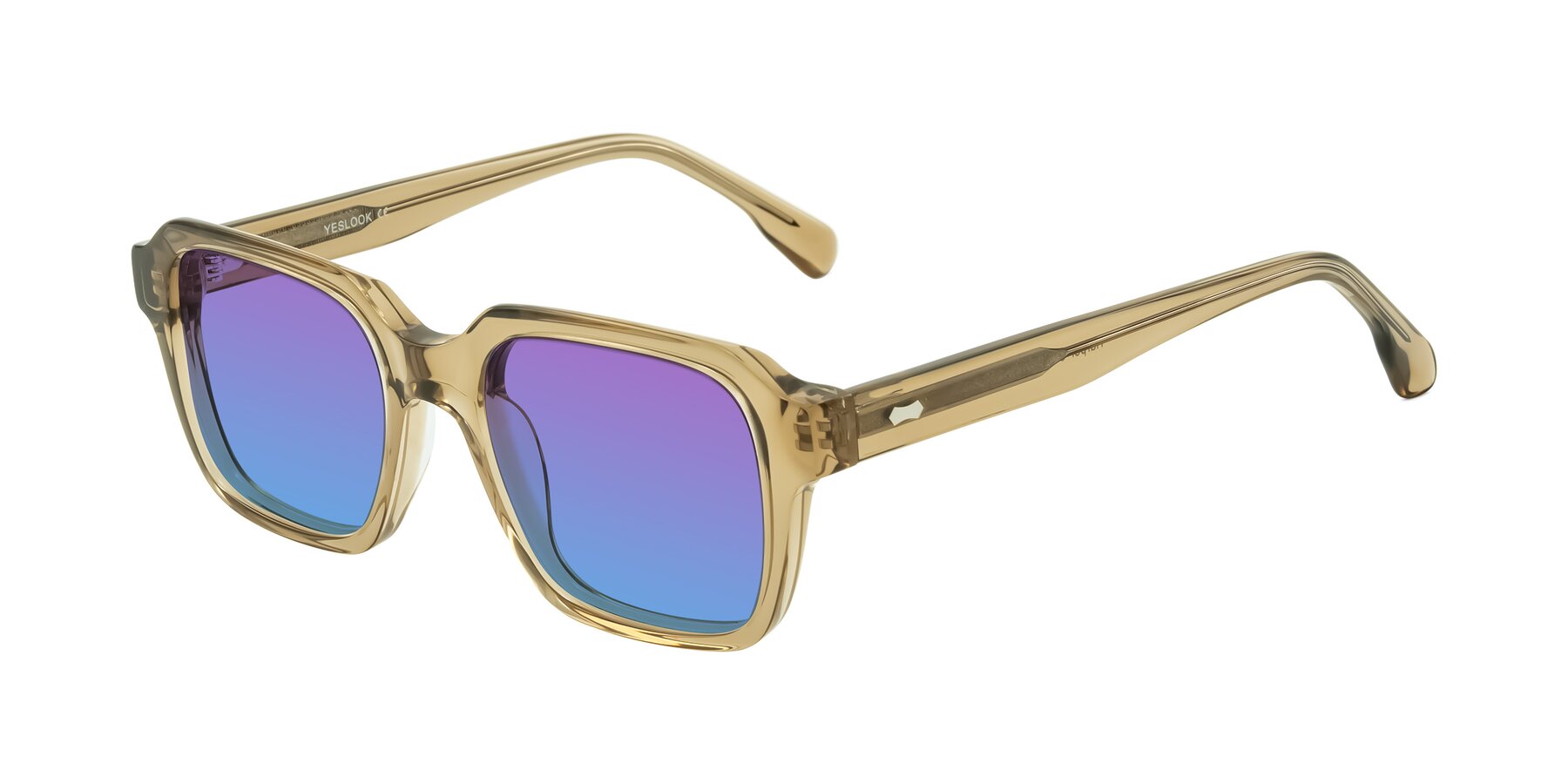 Angle of Harper in Champagne with Purple / Blue Gradient Lenses