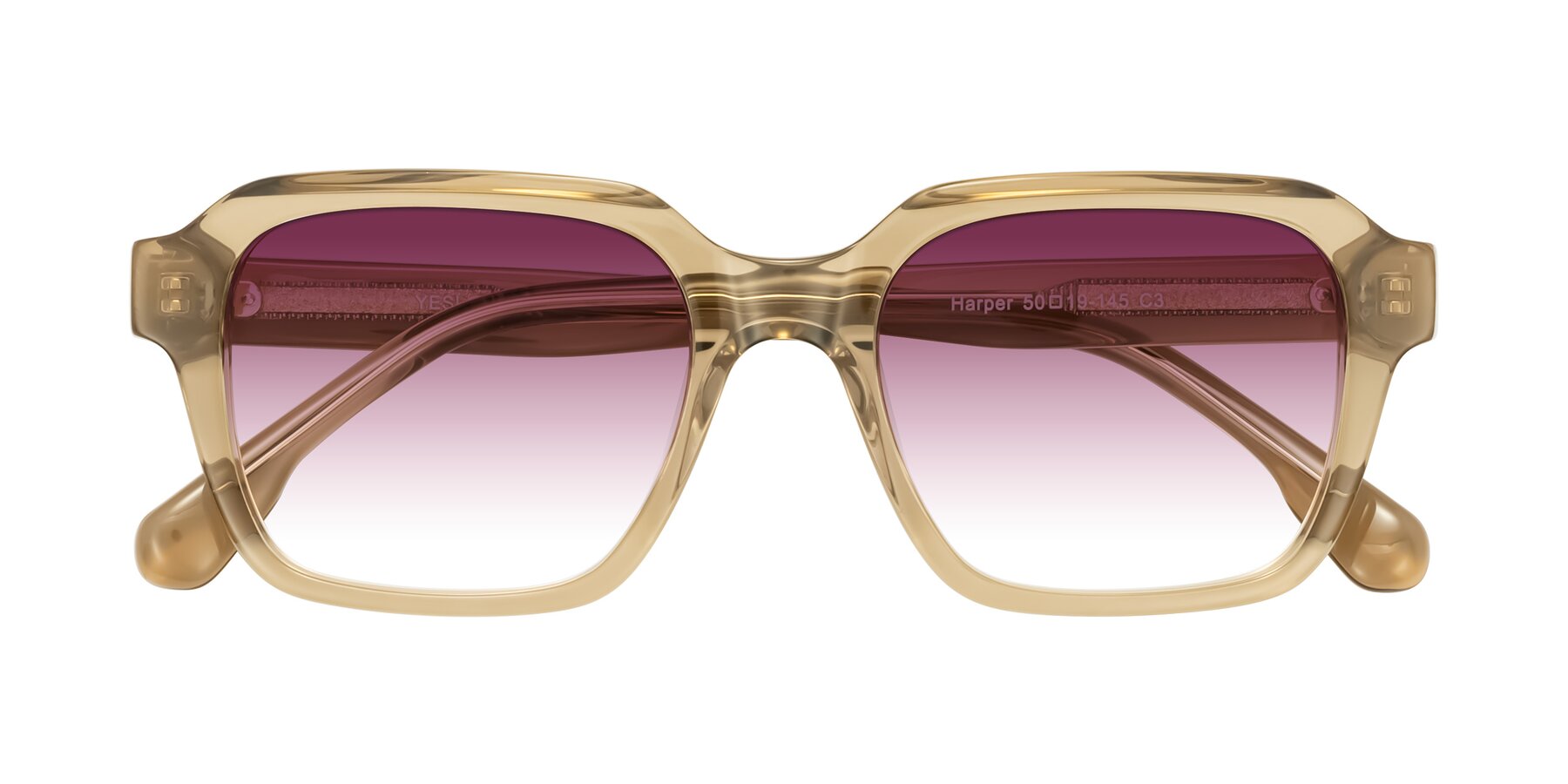Folded Front of Harper in Champagne with Wine Gradient Lenses