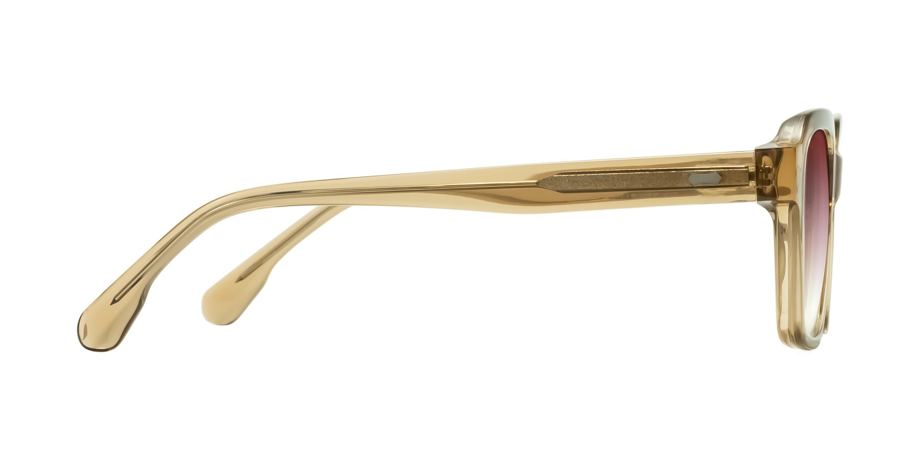 Side of Harper in Champagne with Garnet Gradient Lenses