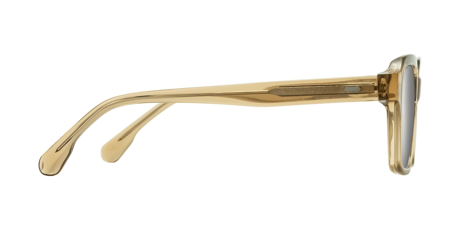 Side of Harper in Champagne with Silver Mirrored Lenses