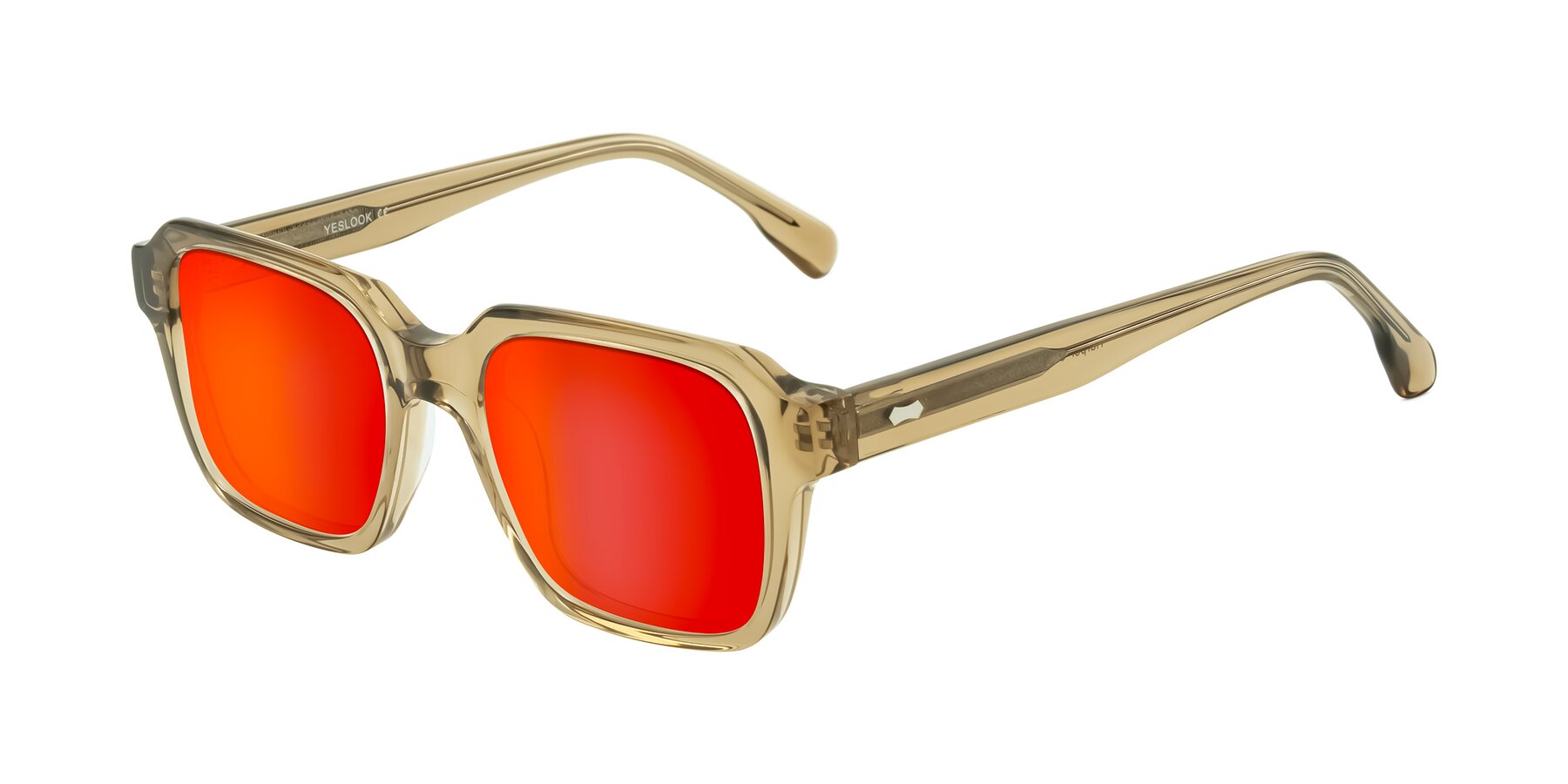 Angle of Harper in Champagne with Red Gold Mirrored Lenses