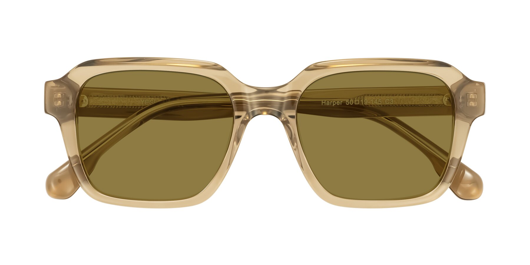 Folded Front of Harper in Champagne with Brown Polarized Lenses