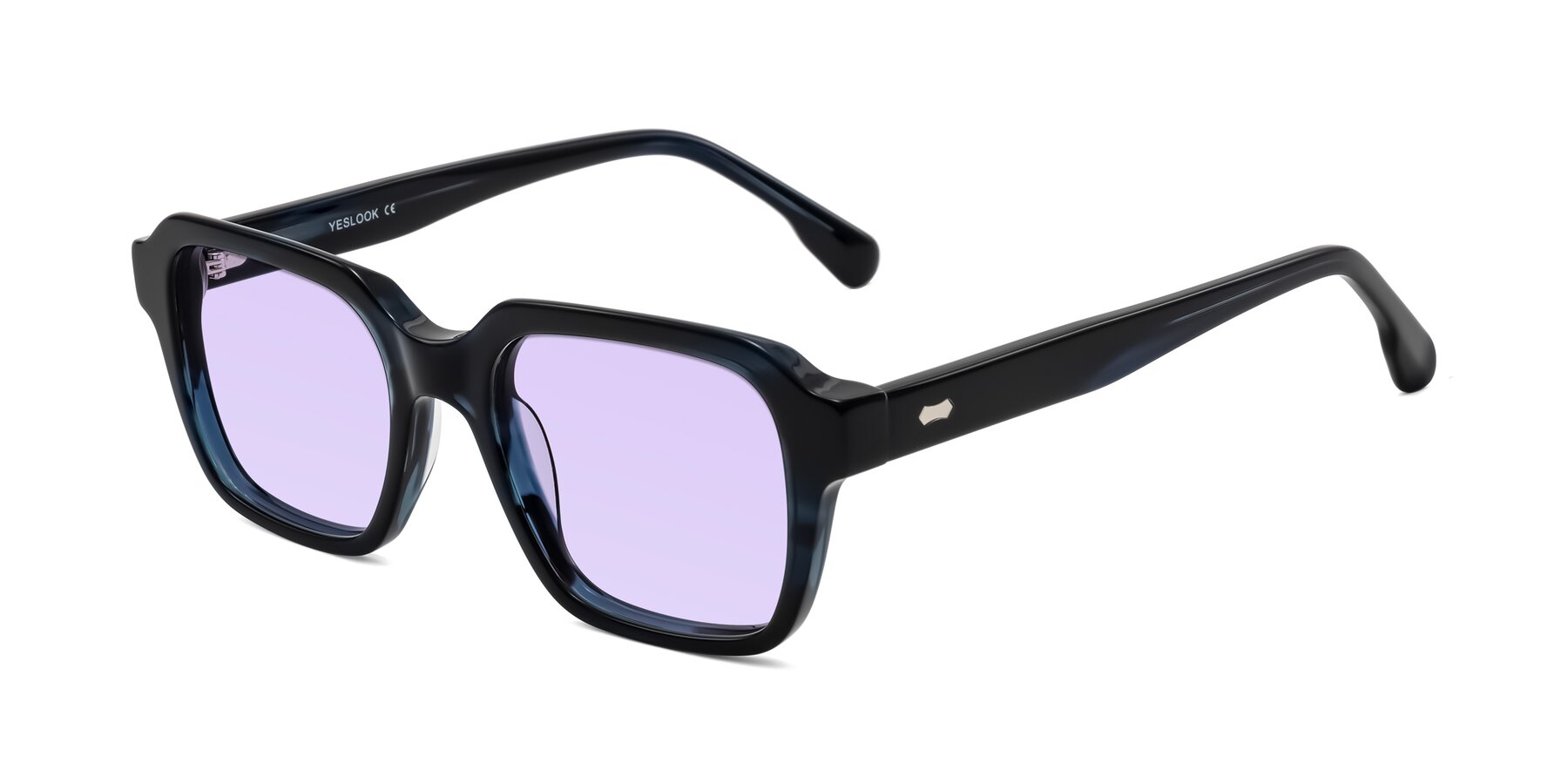 Angle of Harper in Dark Blue Striped with Light Purple Tinted Lenses