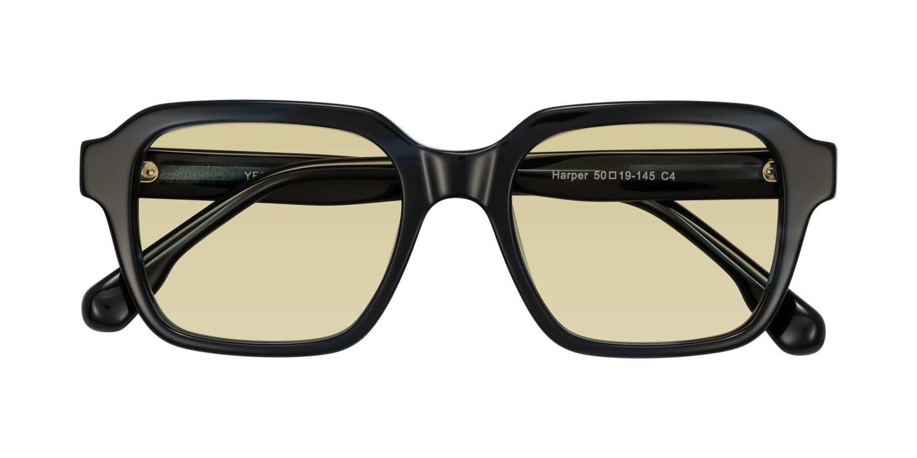 Folded Front of Harper in Dark Blue Striped with Light Champagne Tinted Lenses