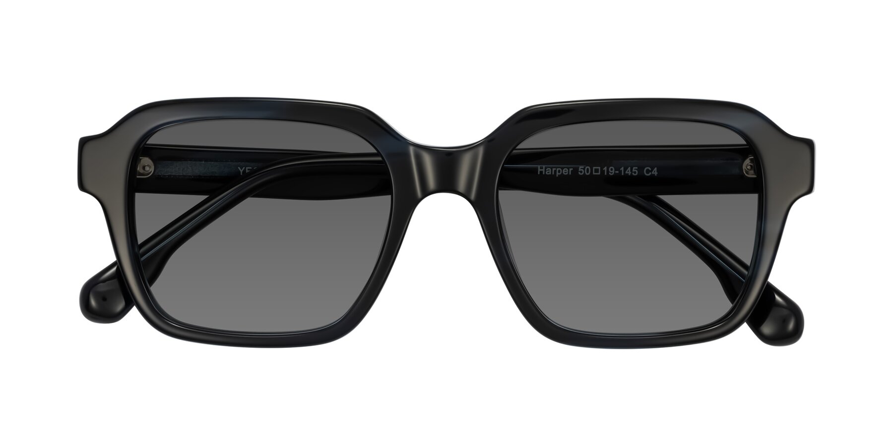 Folded Front of Harper in Dark Blue Striped with Medium Gray Tinted Lenses