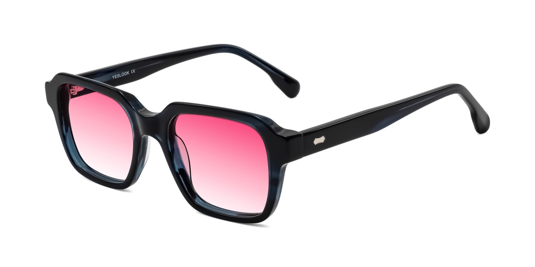 Angle of Harper in Dark Blue Striped with Pink Gradient Lenses