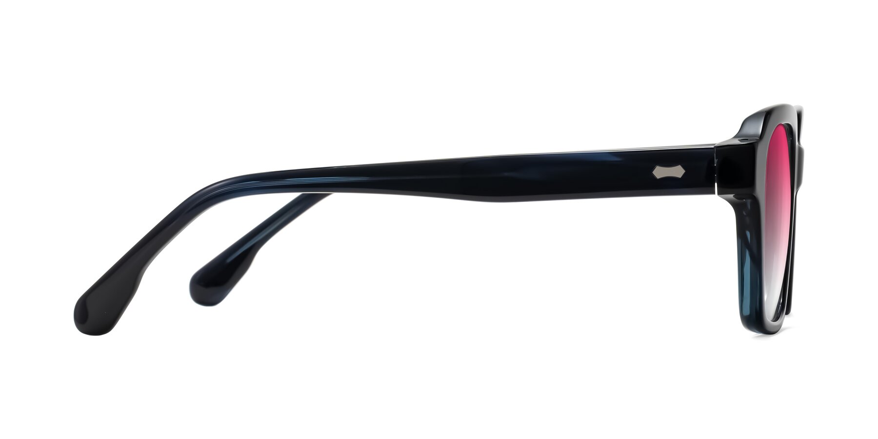 Side of Harper in Dark Blue Striped with Pink Gradient Lenses