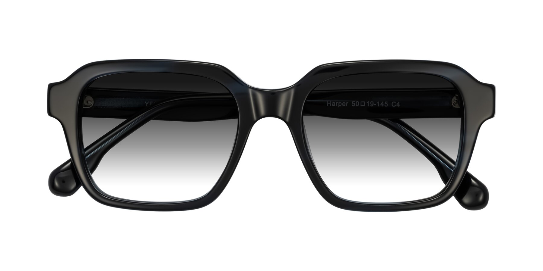 Folded Front of Harper in Dark Blue Striped with Gray Gradient Lenses