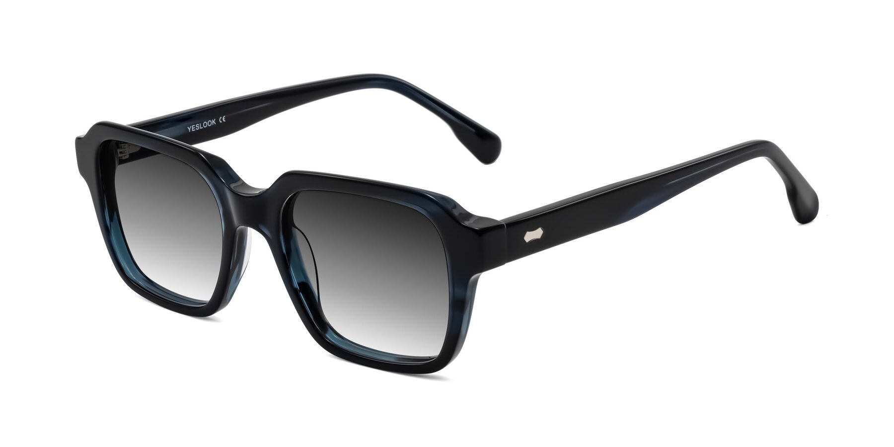 Angle of Harper in Dark Blue Striped with Gray Gradient Lenses