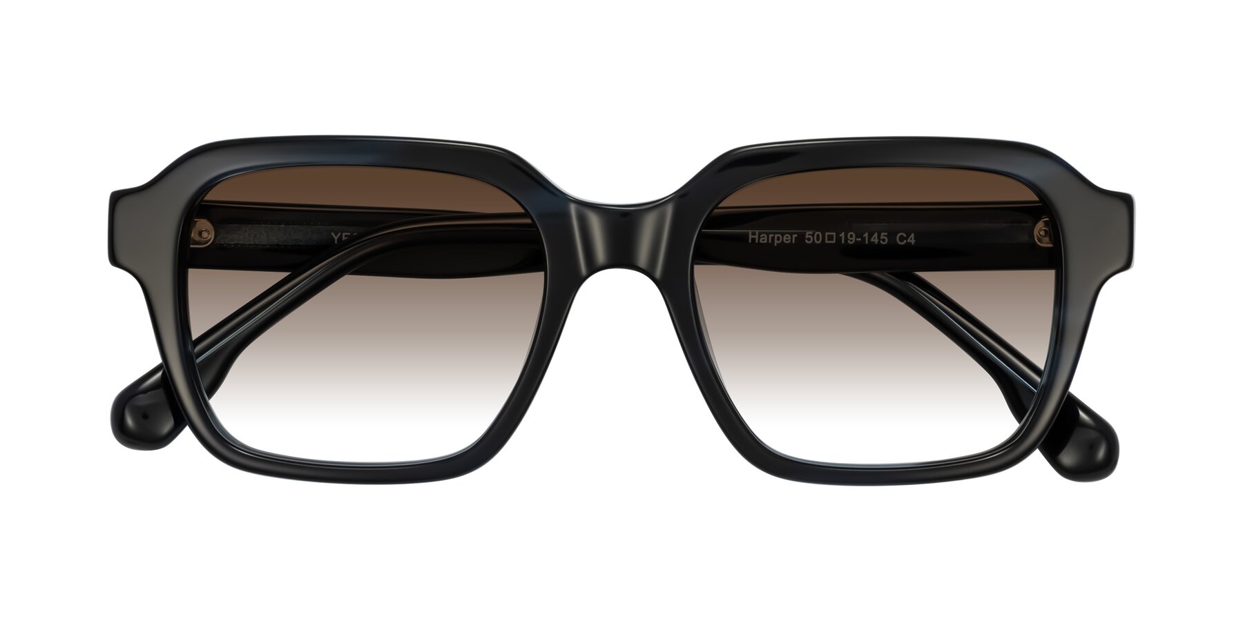 Folded Front of Harper in Dark Blue Striped with Brown Gradient Lenses