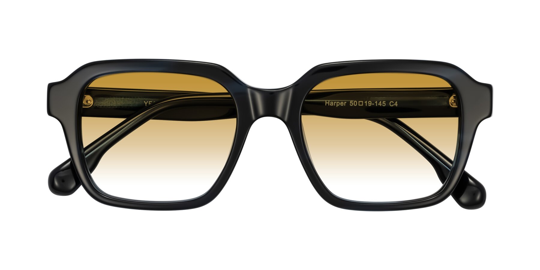 Folded Front of Harper in Dark Blue Striped with Champagne Gradient Lenses