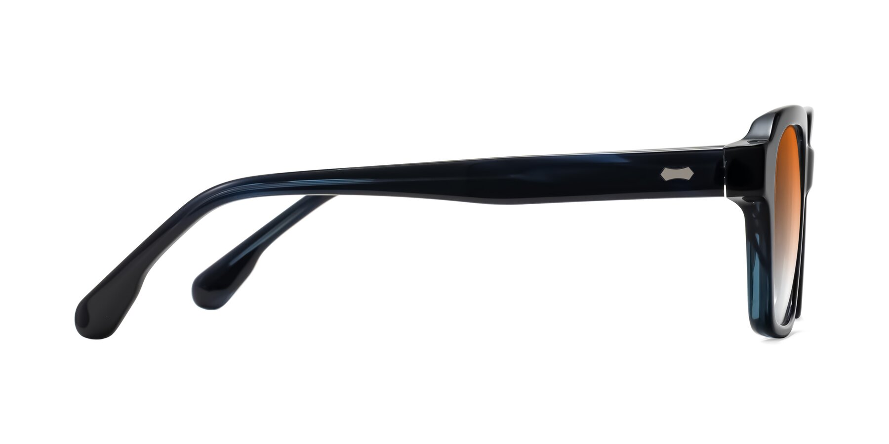 Side of Harper in Dark Blue Striped with Orange Gradient Lenses