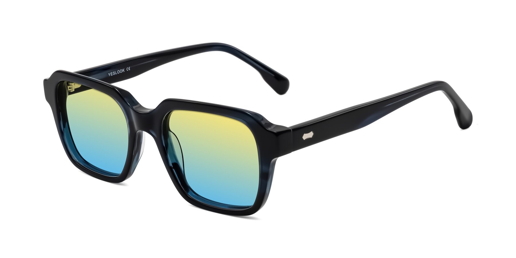 Angle of Harper in Dark Blue Striped with Yellow / Blue Gradient Lenses