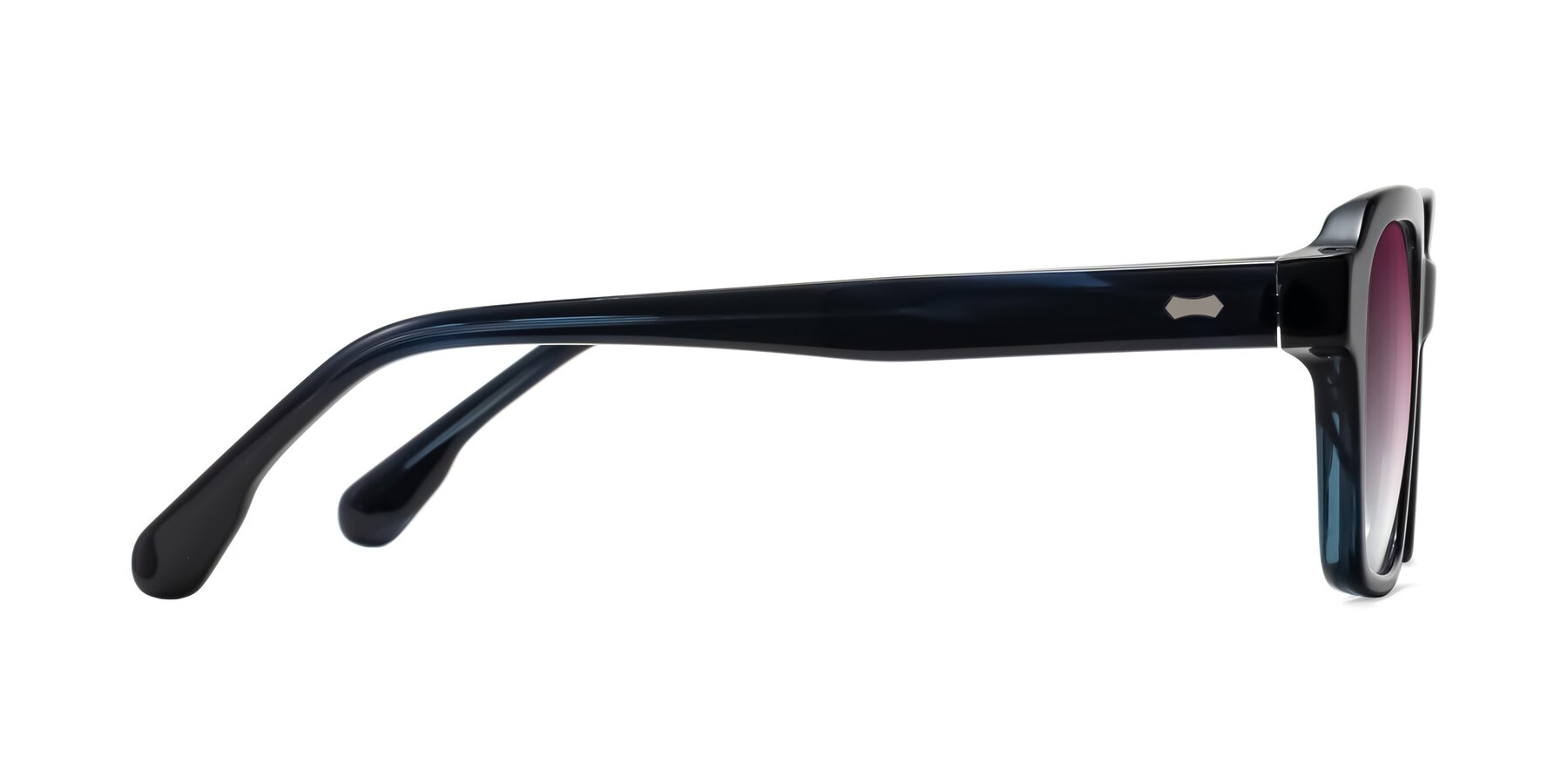 Side of Harper in Dark Blue Striped with Wine Gradient Lenses