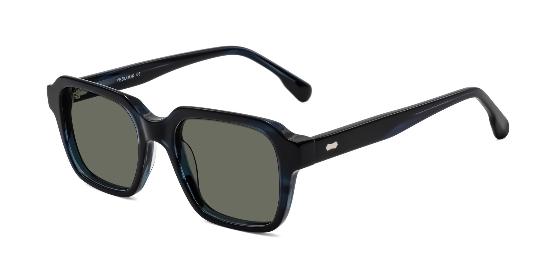 Angle of Harper in Dark Blue Striped with Gray Polarized Lenses