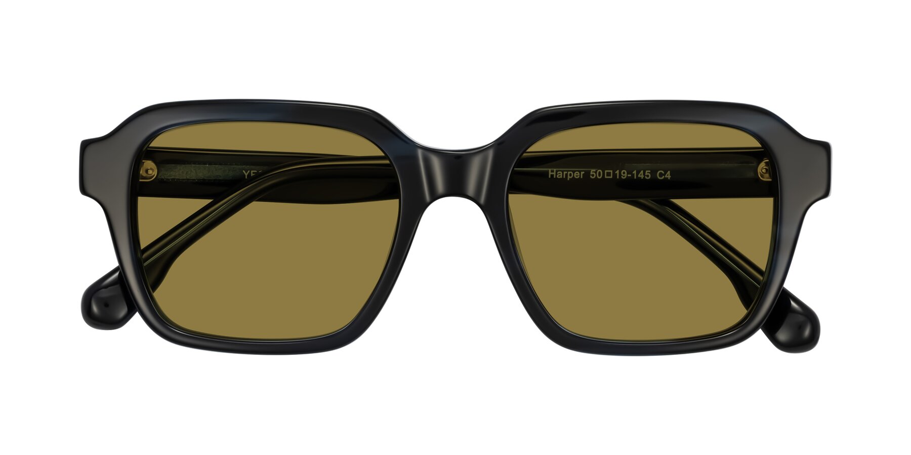 Folded Front of Harper in Dark Blue Striped with Brown Polarized Lenses
