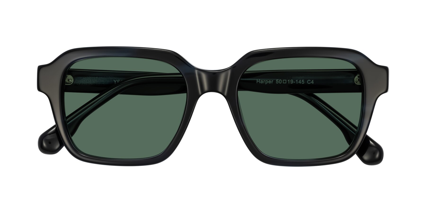 Folded Front of Harper in Dark Blue Striped with Green Polarized Lenses