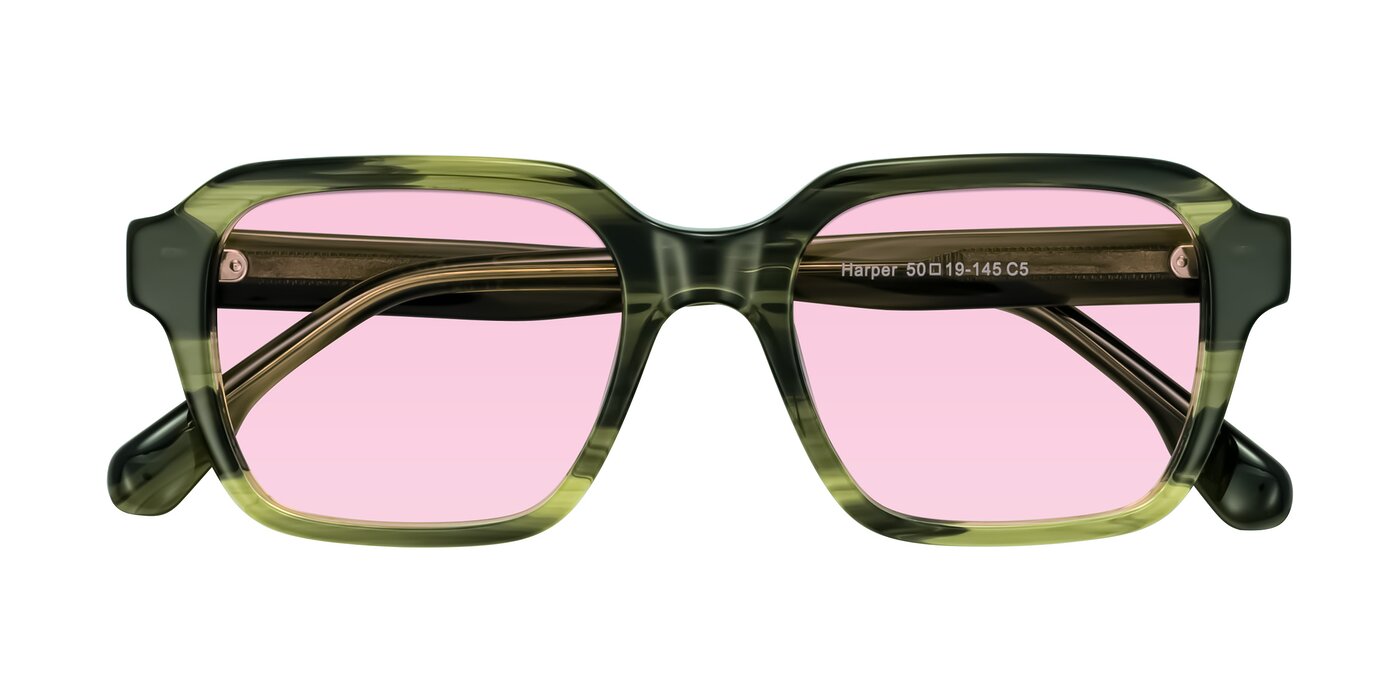 Harper - Green Striped Tinted Sunglasses