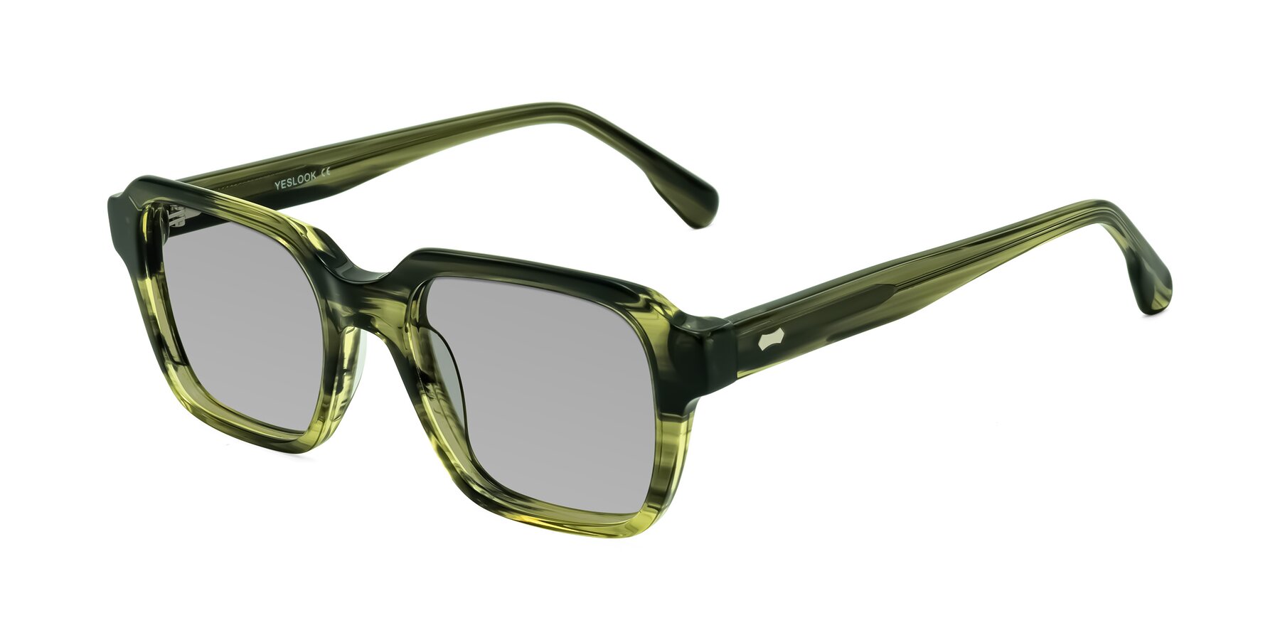Angle of Harper in Green Striped with Light Gray Tinted Lenses