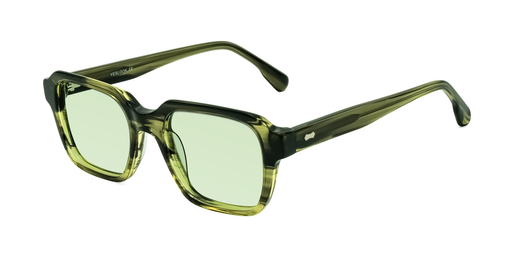 Angle of Harper in Green Striped with Light Green Tinted Lenses