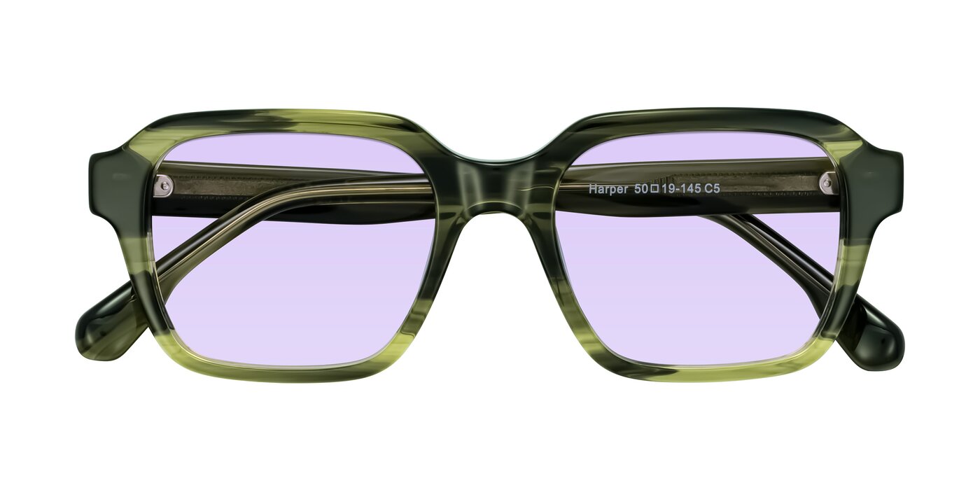 Harper - Green Striped Tinted Sunglasses
