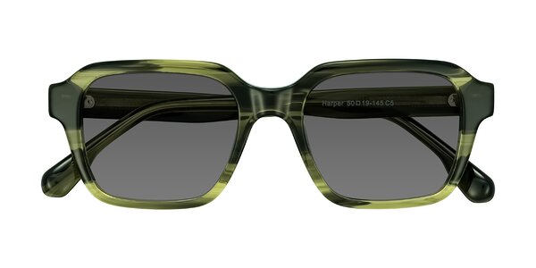 Front of Harper in Green Striped