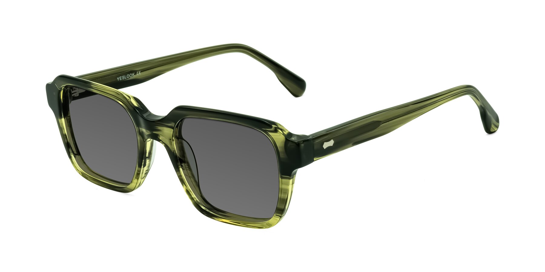 Angle of Harper in Green Striped with Medium Gray Tinted Lenses