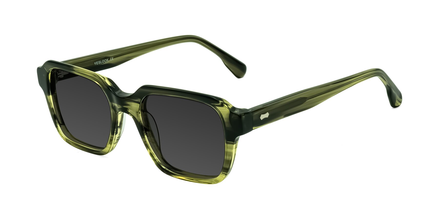 Angle of Harper in Green Striped with Gray Tinted Lenses