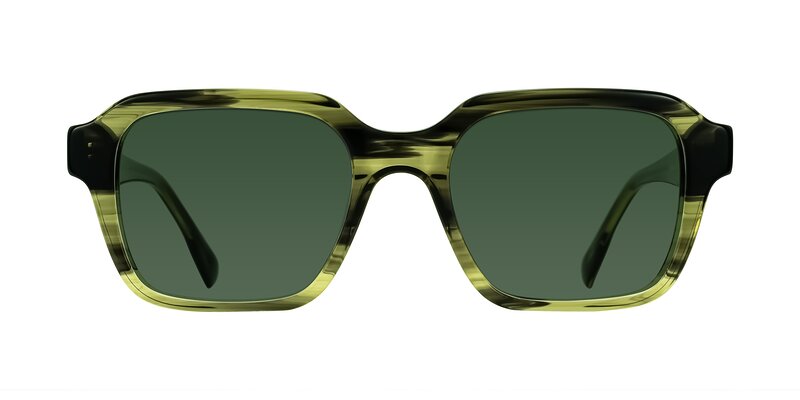 Harper - Green Striped Tinted Sunglasses