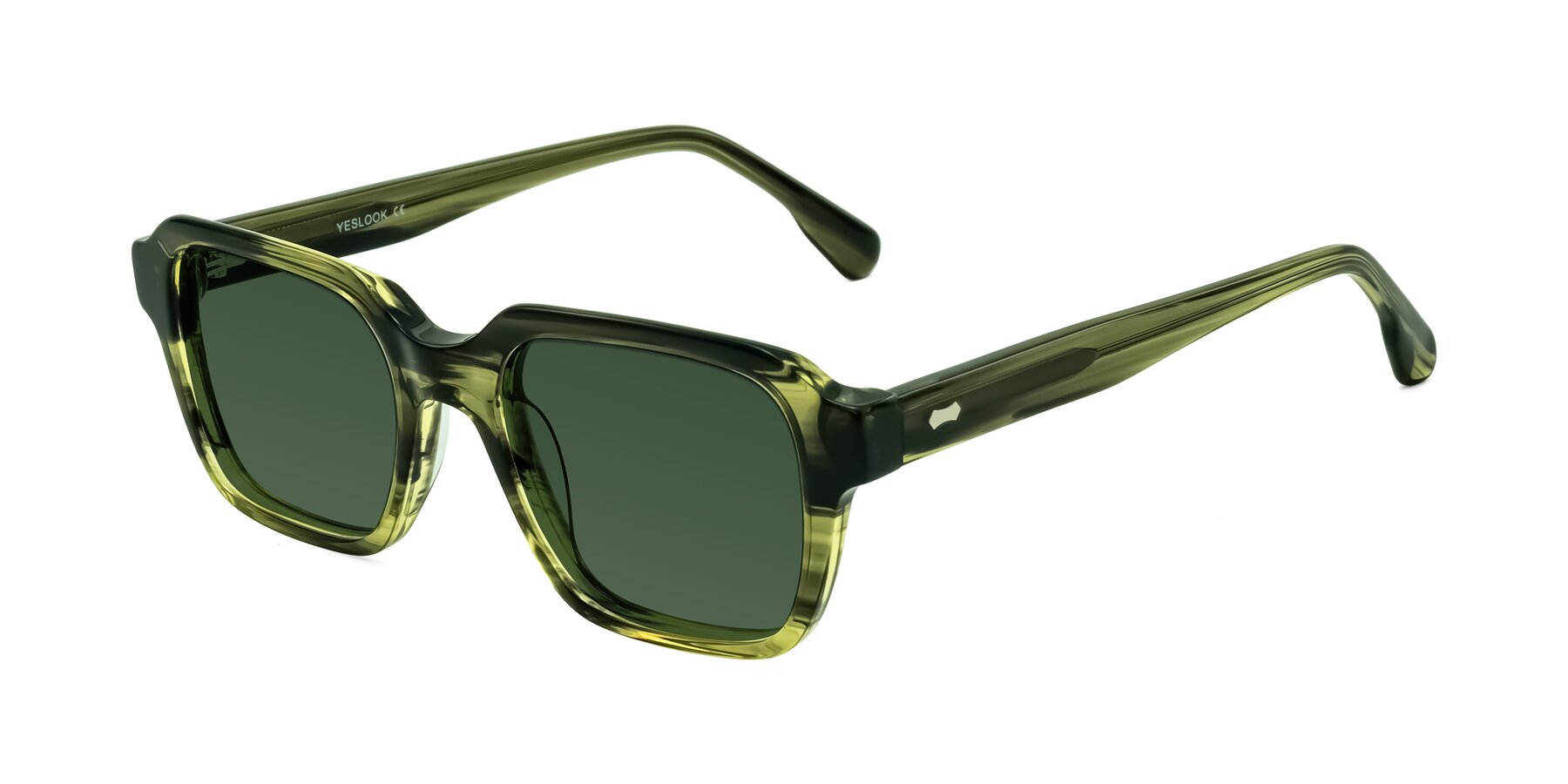 Angle of Harper in Green Striped with Green Tinted Lenses