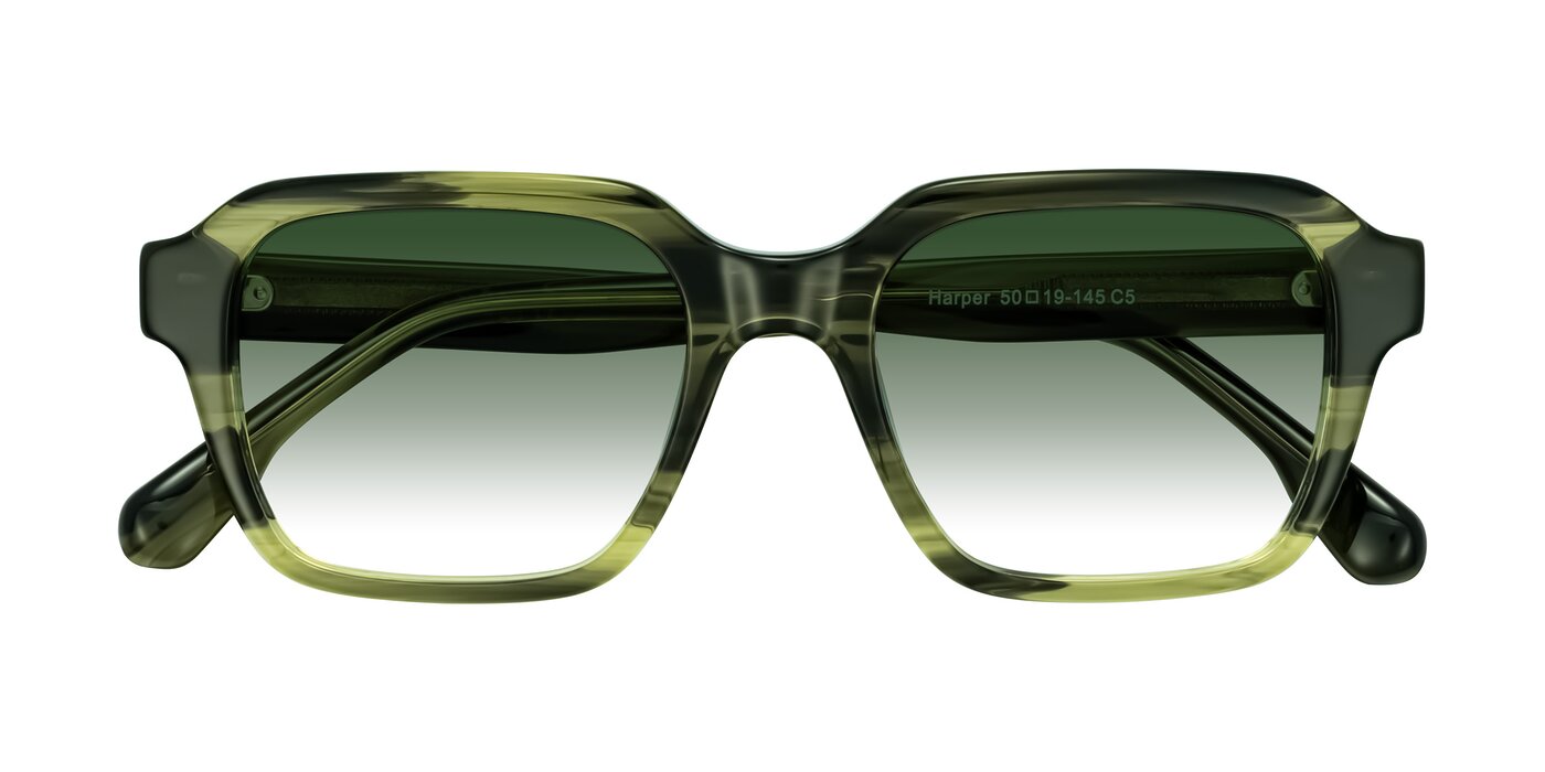 Harper - Green Striped Gradient Sunglasses