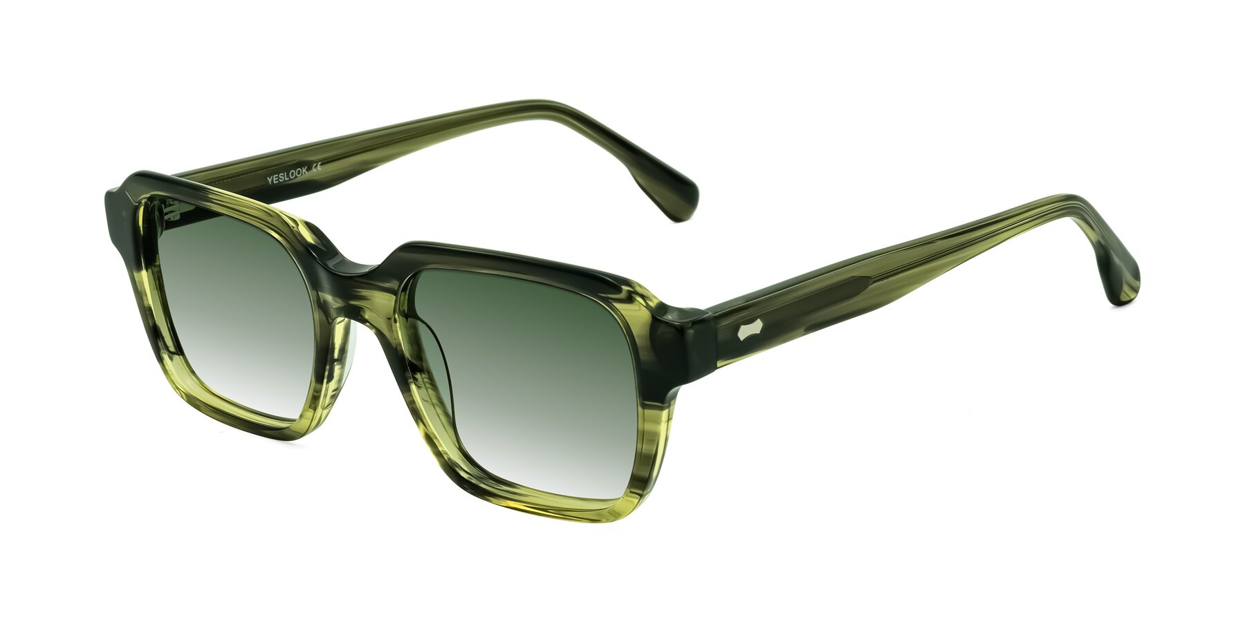 Angle of Harper in Green Striped with Green Gradient Lenses