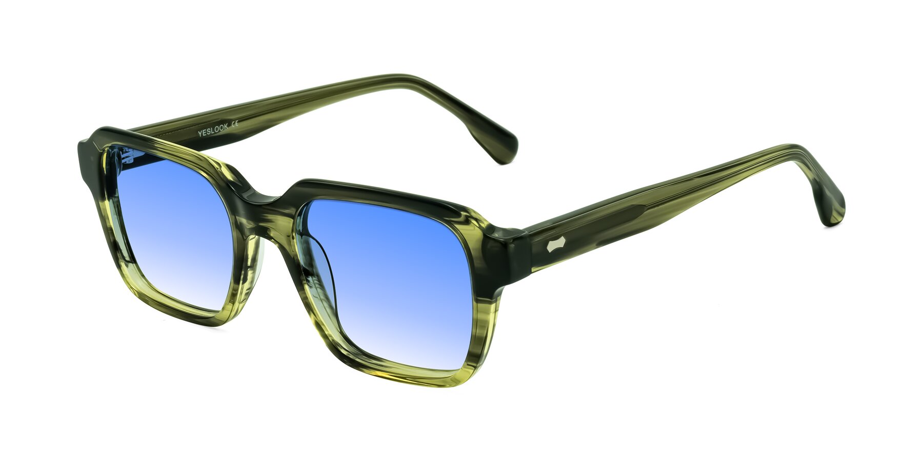 Angle of Harper in Green Striped with Blue Gradient Lenses