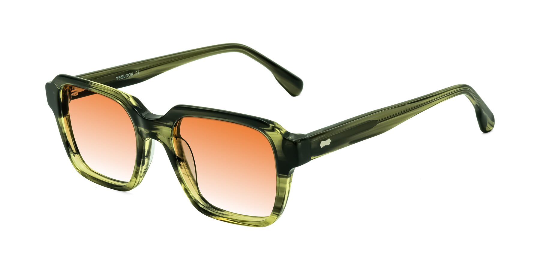 Angle of Harper in Green Striped with Orange Gradient Lenses