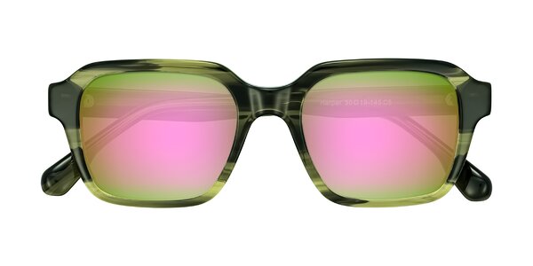 Front of Harper in Green Striped