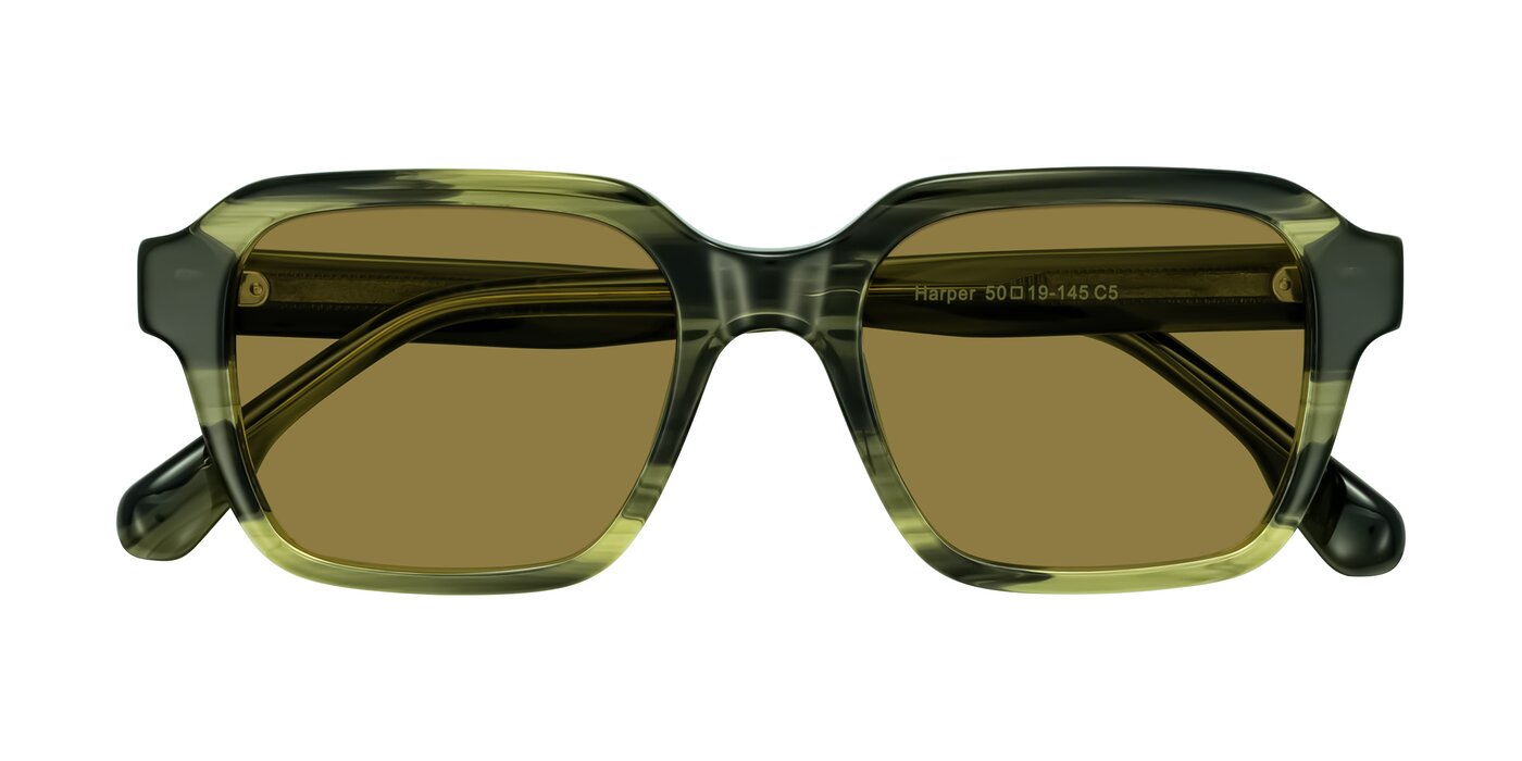 Harper - Green Striped Polarized Sunglasses