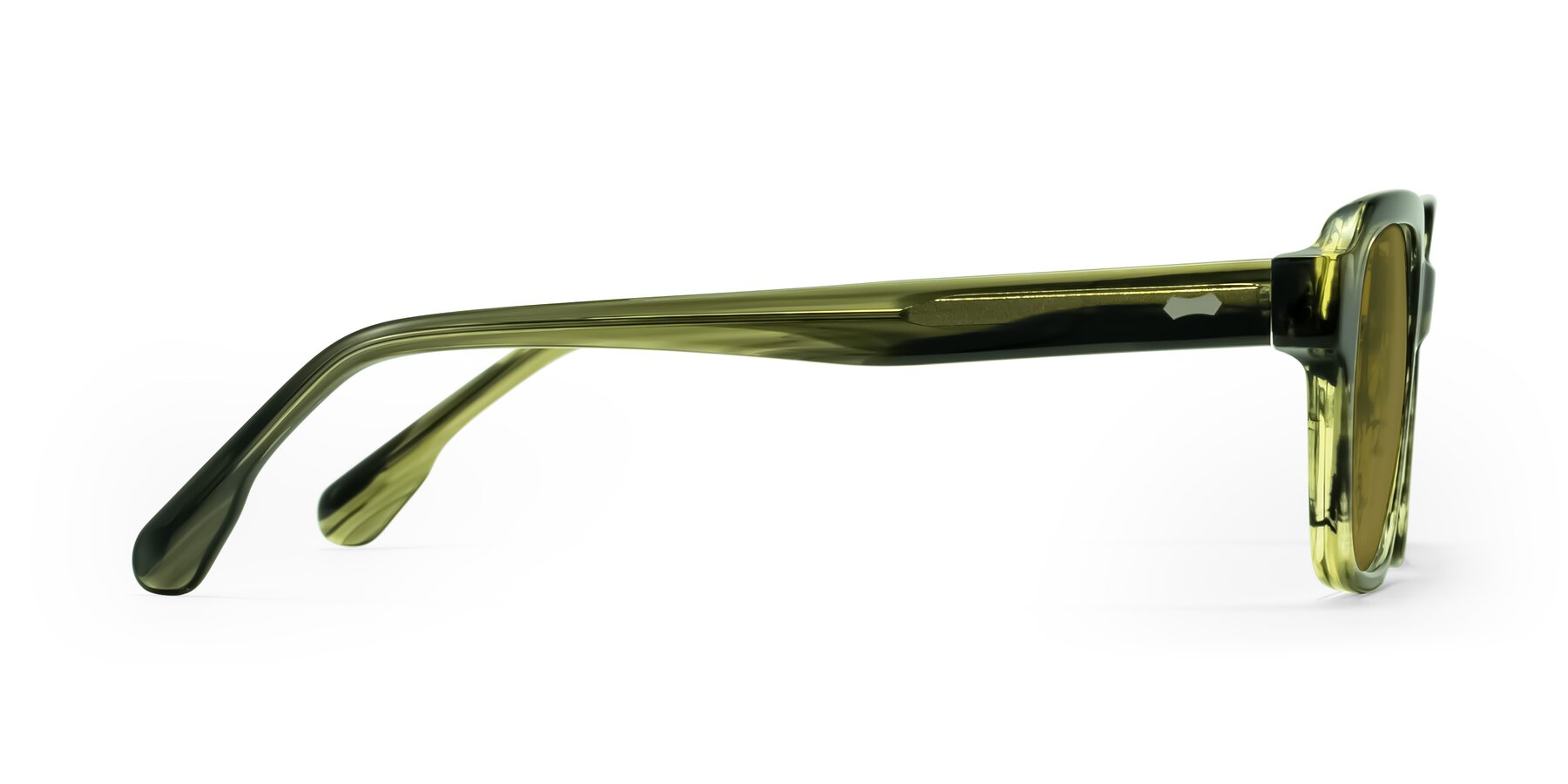 Side of Harper in Green Striped with Brown Polarized Lenses