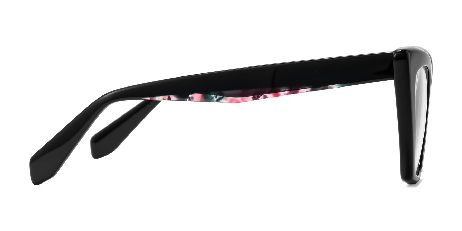 Side of Wayar in Black with Clear Eyeglass Lenses