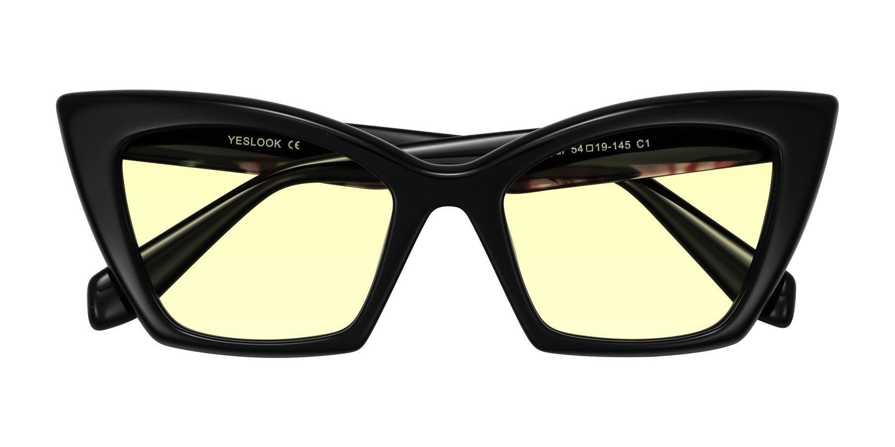Folded Front of Wayar in Black with Light Yellow Tinted Lenses