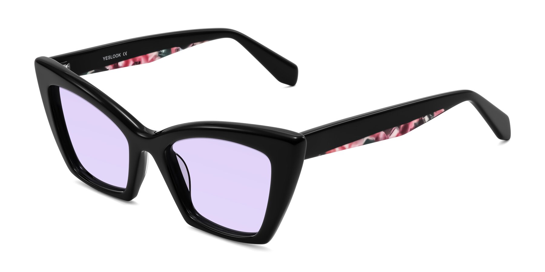 Angle of Wayar in Black with Light Purple Tinted Lenses