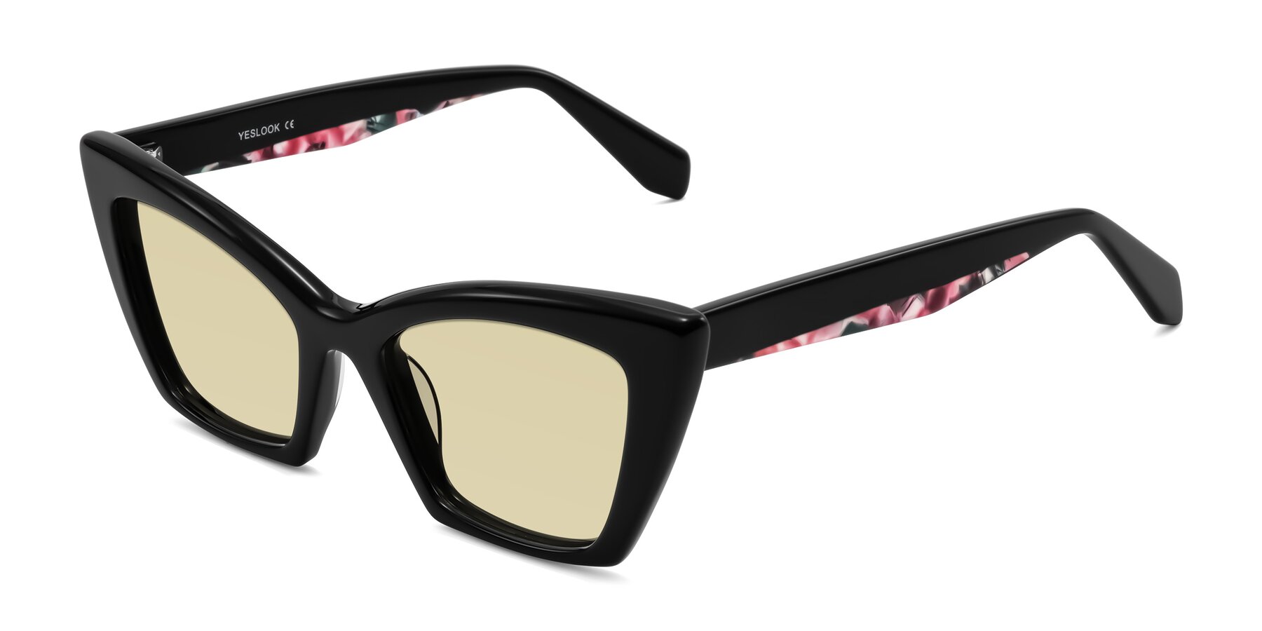 Angle of Wayar in Black with Light Champagne Tinted Lenses