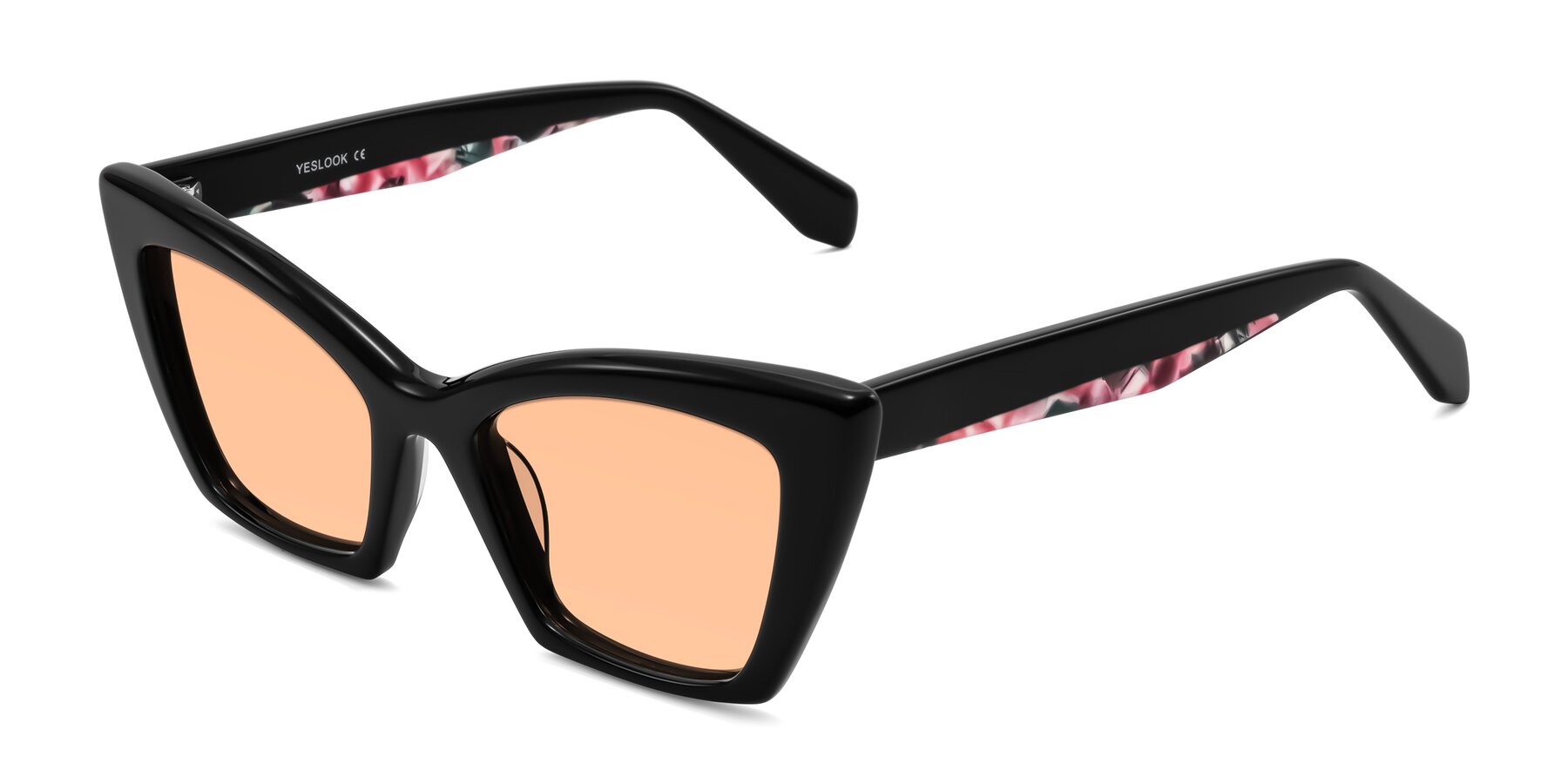 Angle of Wayar in Black with Light Orange Tinted Lenses