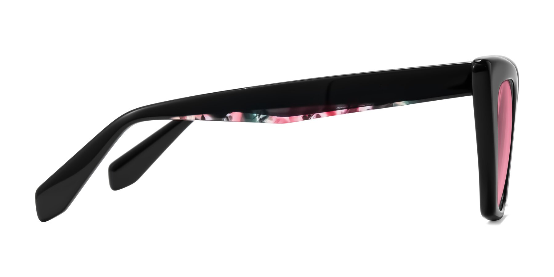 Side of Wayar in Black with Pink Tinted Lenses