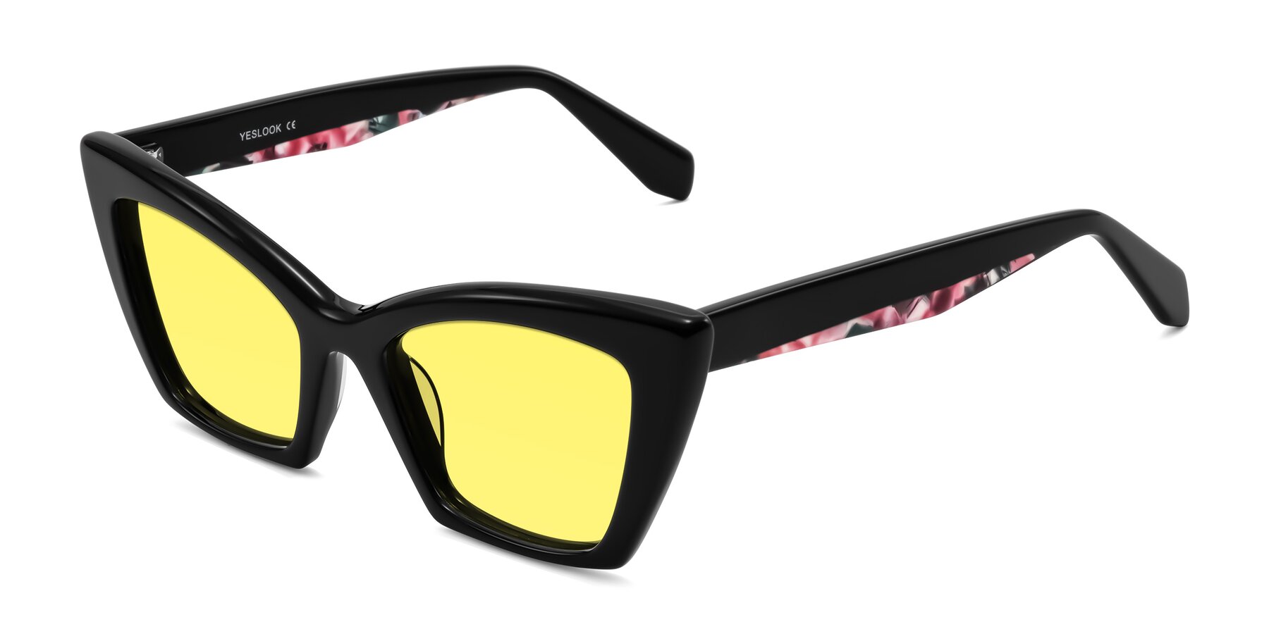 Angle of Wayar in Black with Medium Yellow Tinted Lenses