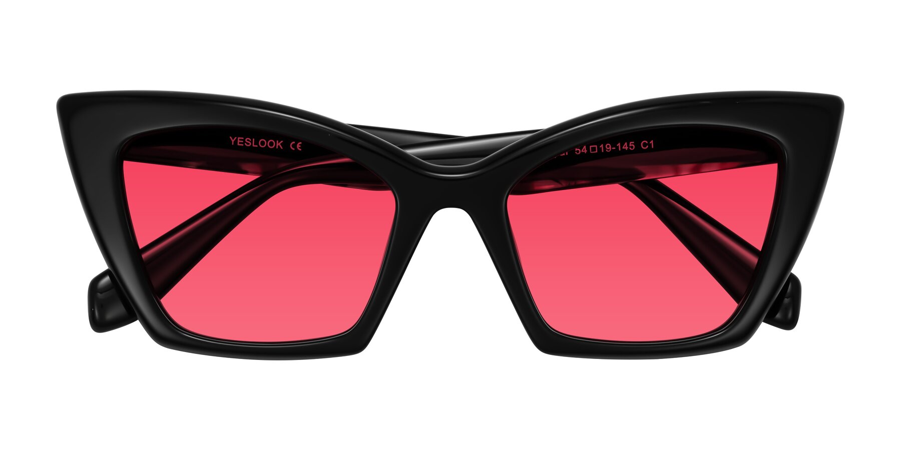 Folded Front of Wayar in Black with Red Tinted Lenses