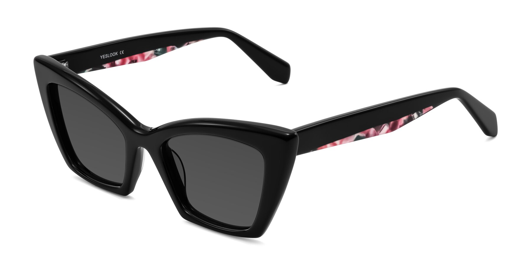 Angle of Wayar in Black with Gray Tinted Lenses