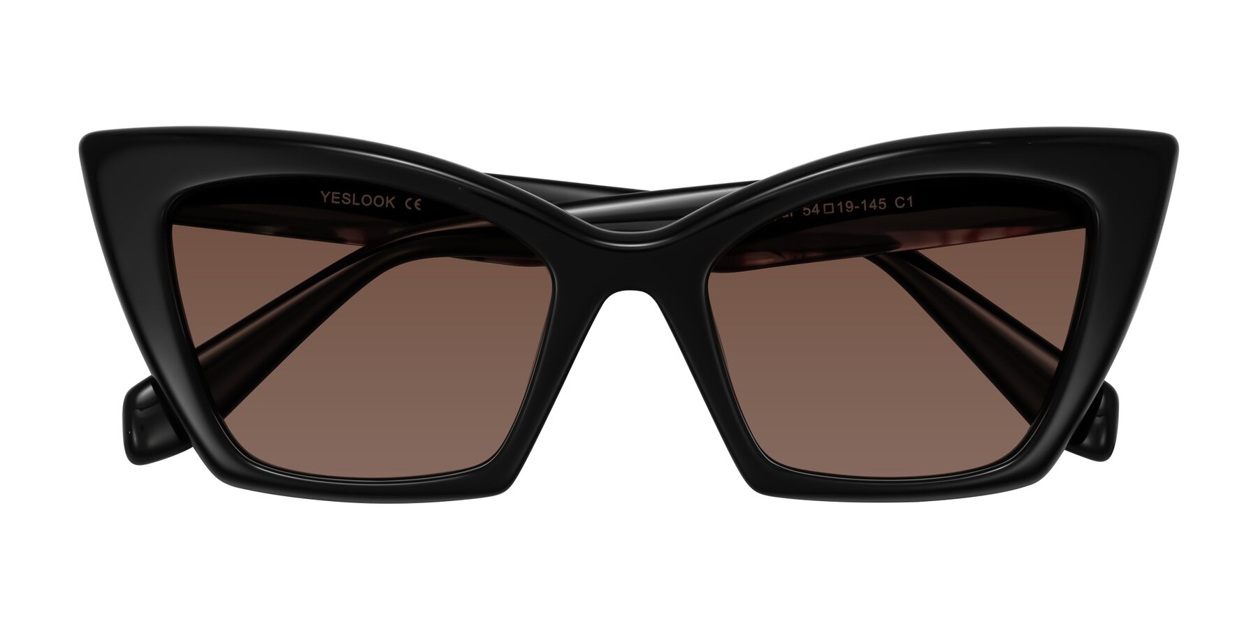Folded Front of Wayar in Black with Brown Tinted Lenses